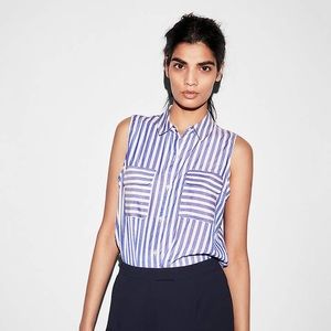 NWT Express Striped Sleeveless City Shirt